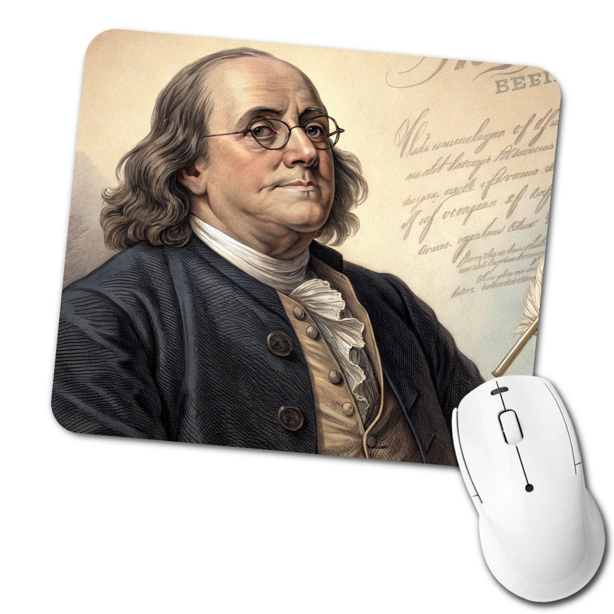 Benjamin Franklin American History Low Profile Mouse Pad Mat