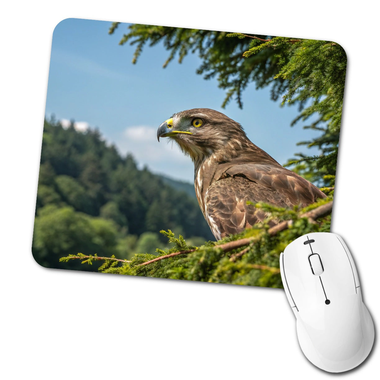 Buzzard Bird Wildlife Nature Low Profile Mouse Pad Mat