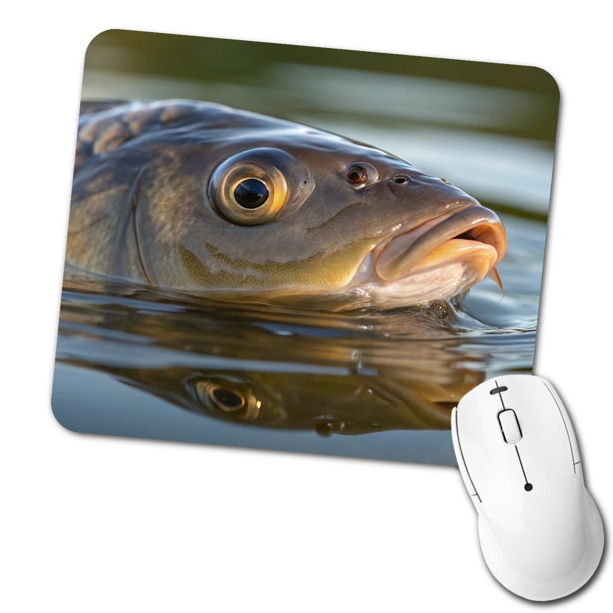 Carp Fishing Freshwater Wildlife Low Profile Mouse Pad Mat