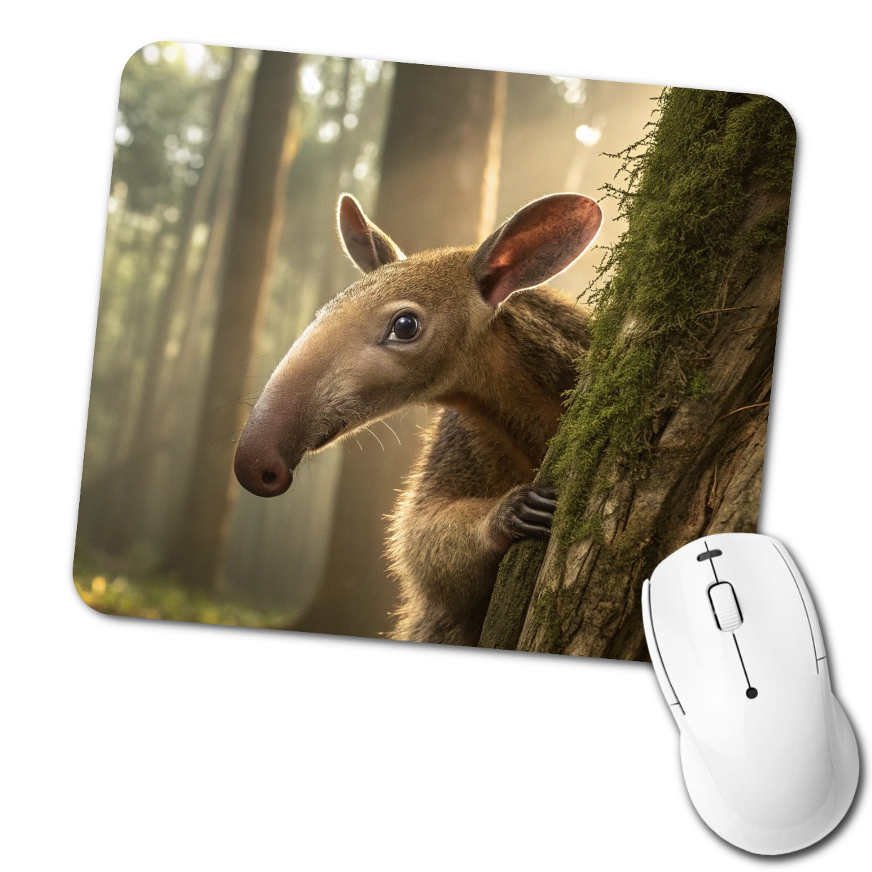 Curious Anteater Nature Photo Low Profile Mouse Pad Mat