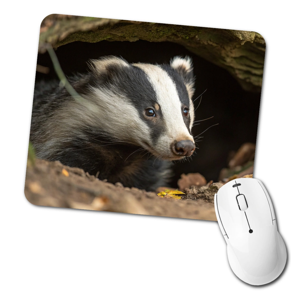 Curious Badger Wildlife Nature Low Profile Mouse Pad Mat
