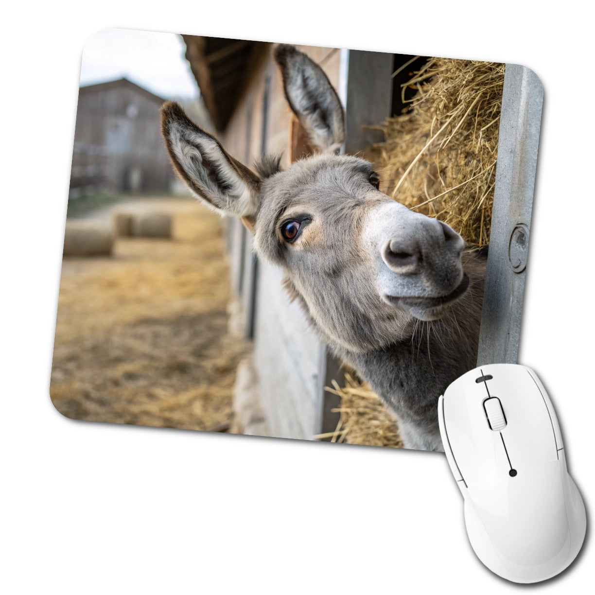 Curious Donkey Farm Life Low Profile Mouse Pad Mat
