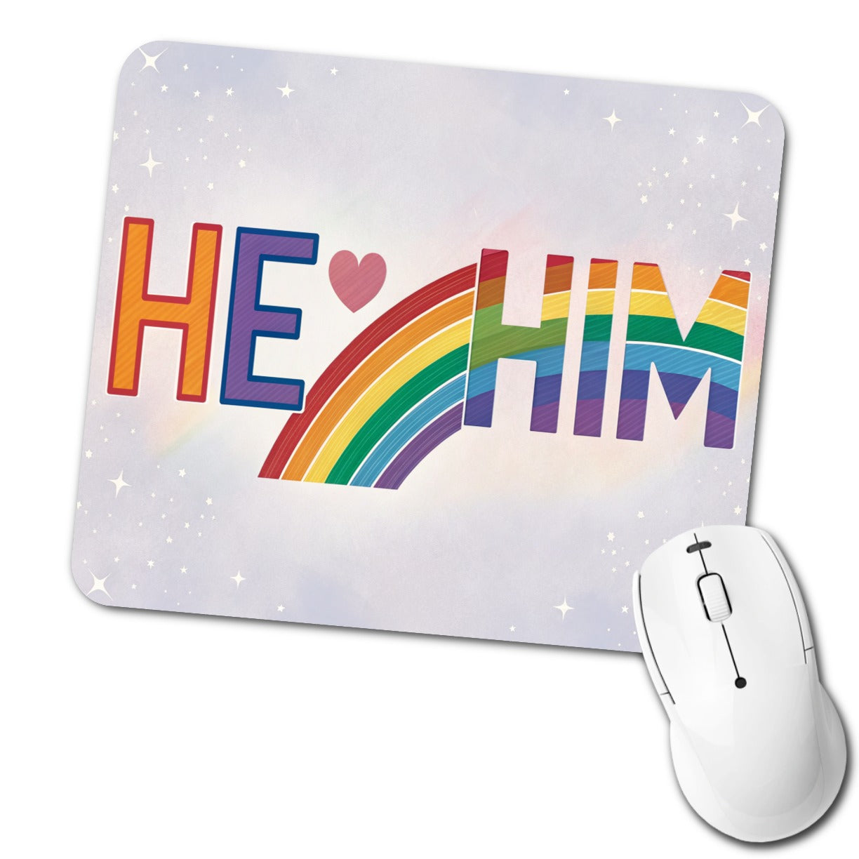 He Him Pride Love Low Profile Mouse Pad Mat