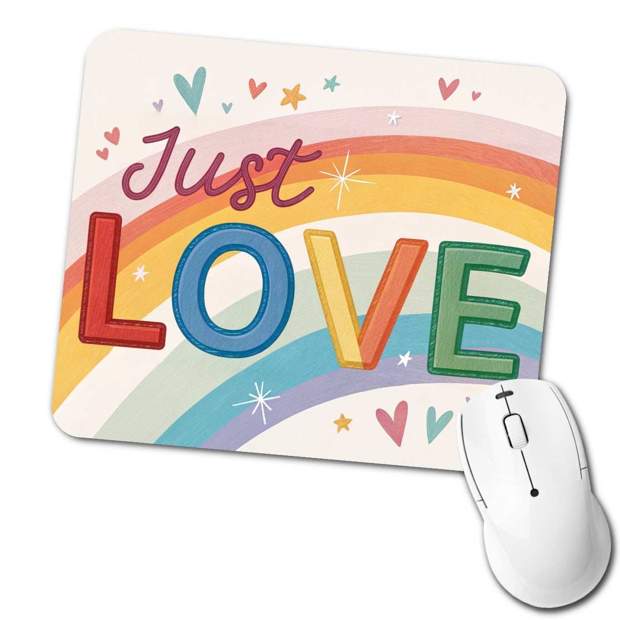 Just Love Rainbow Pride Low Profile Mouse Pad Mat