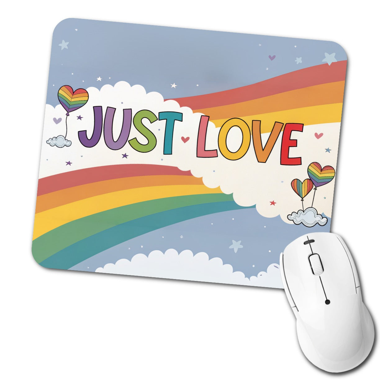 Just Love Rainbows Balloons Pride Low Profile Mouse Pad Mat