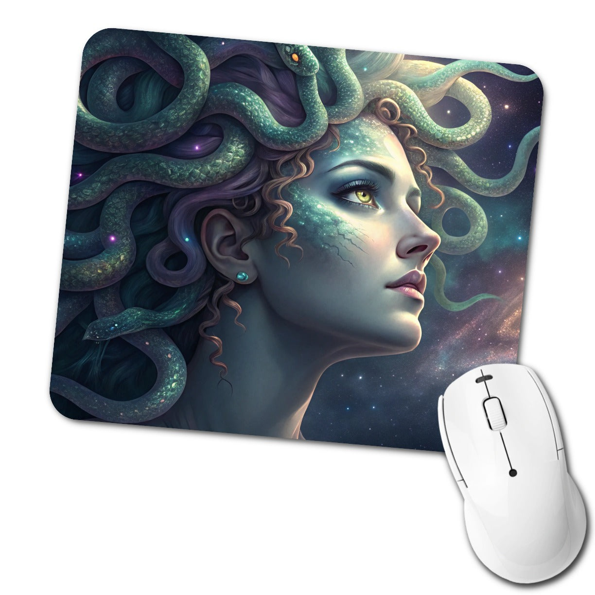Medusa Moon Goddess Low Profile Mouse Pad Mat