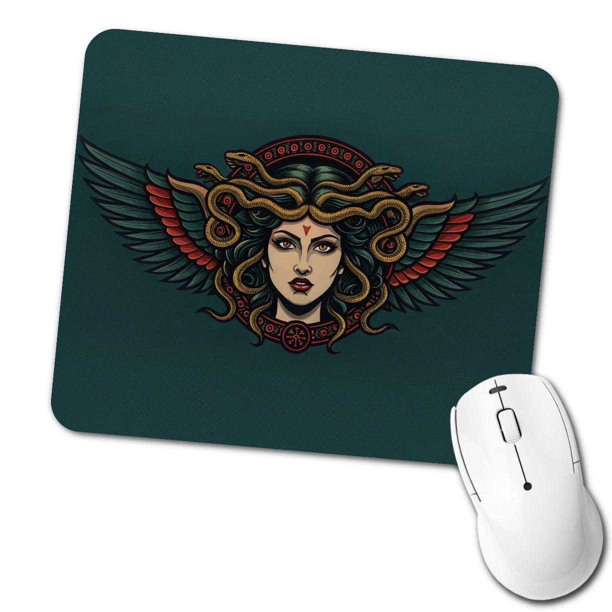 Medusa Mythological Snake Queen Low Profile Mouse Pad Mat