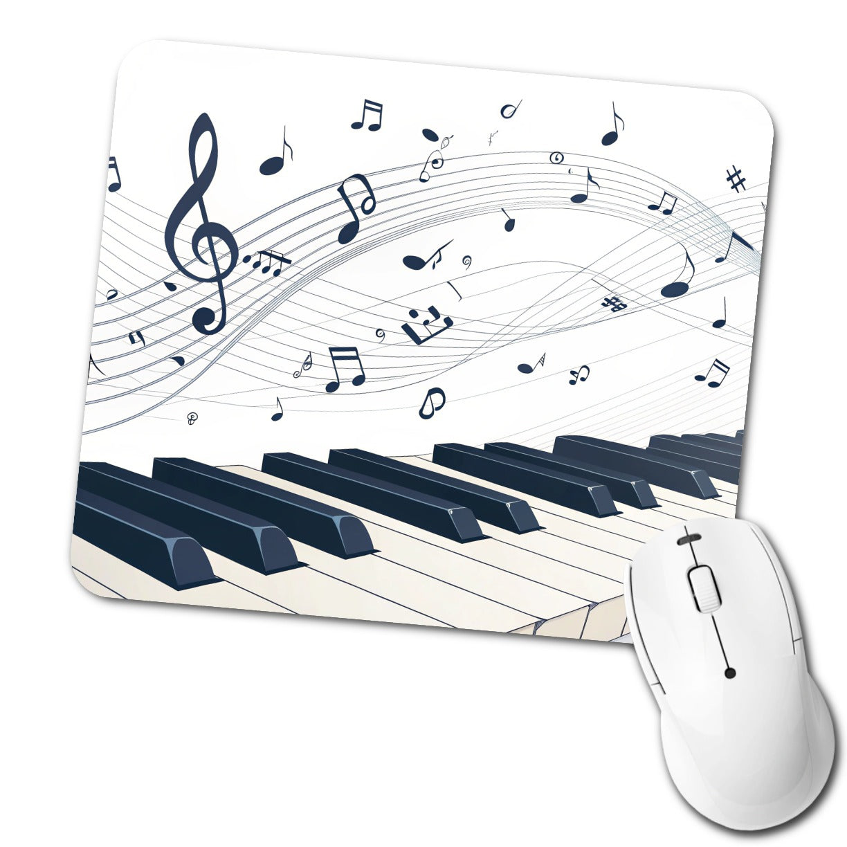 Piano Keys Musical Notes In Motion Low Profile Mouse Pad Mat