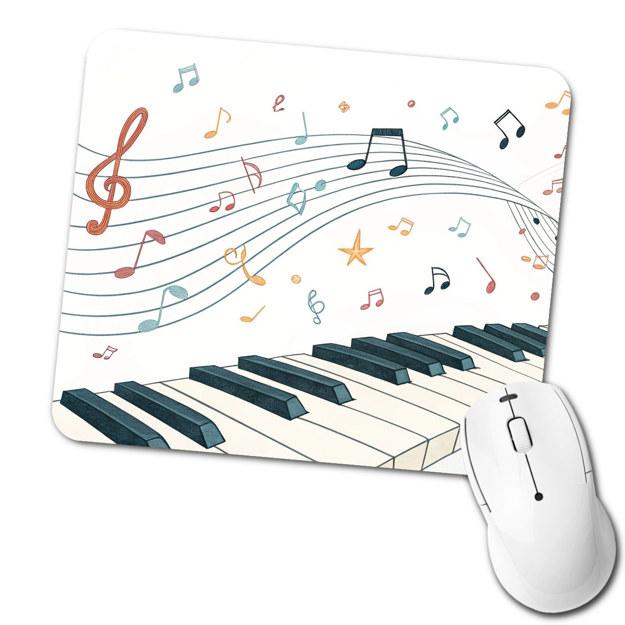 Piano Music Flow Low Profile Mouse Pad Mat