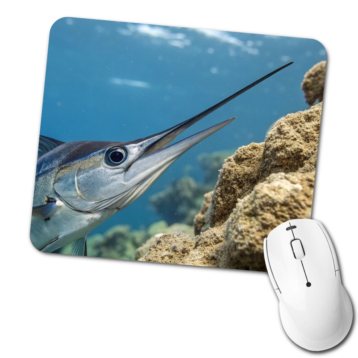 Swordfish Deep Sea Reef Low Profile Mouse Pad Mat