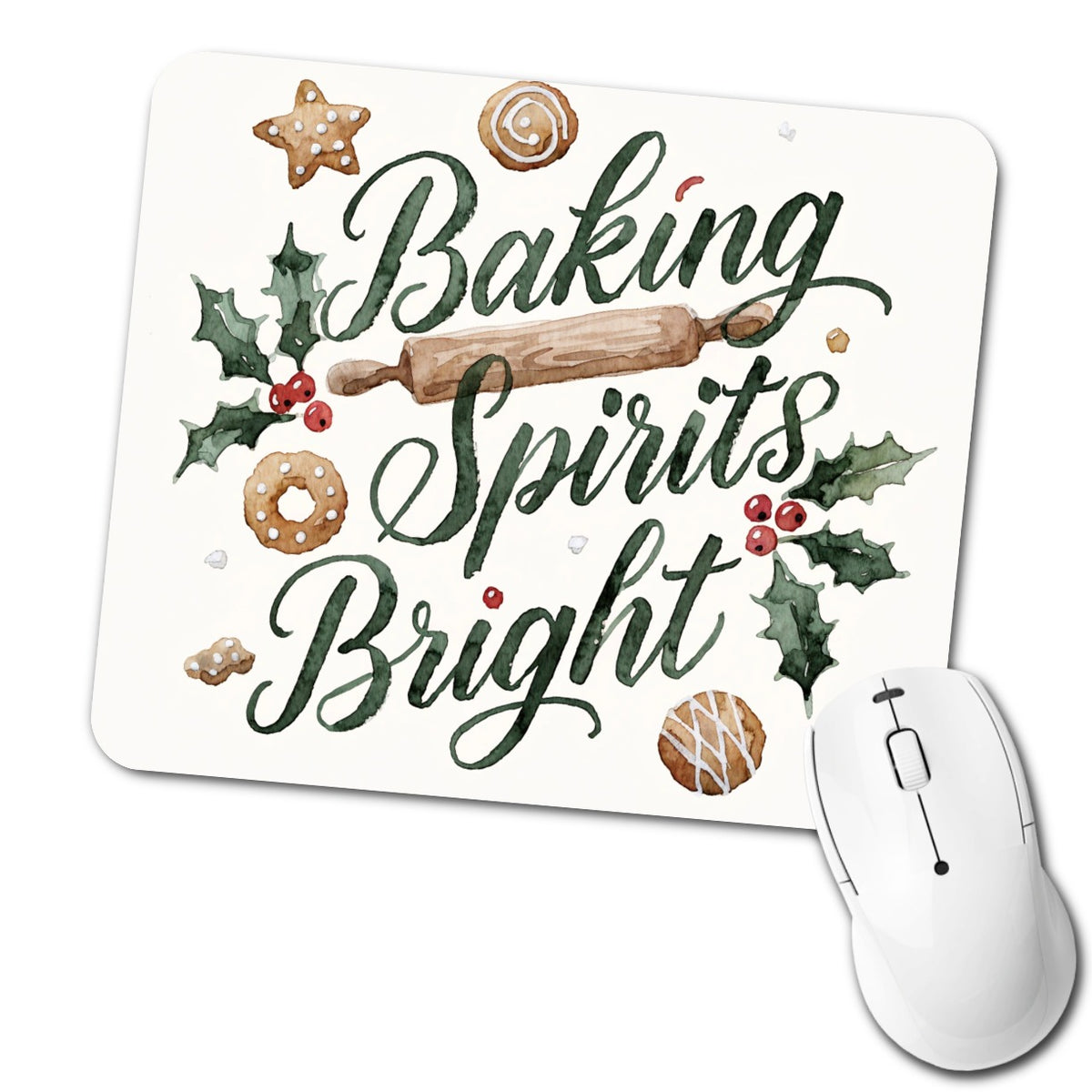 Baking Spirits Bright Christmas Low Profile Mouse Pad Mat