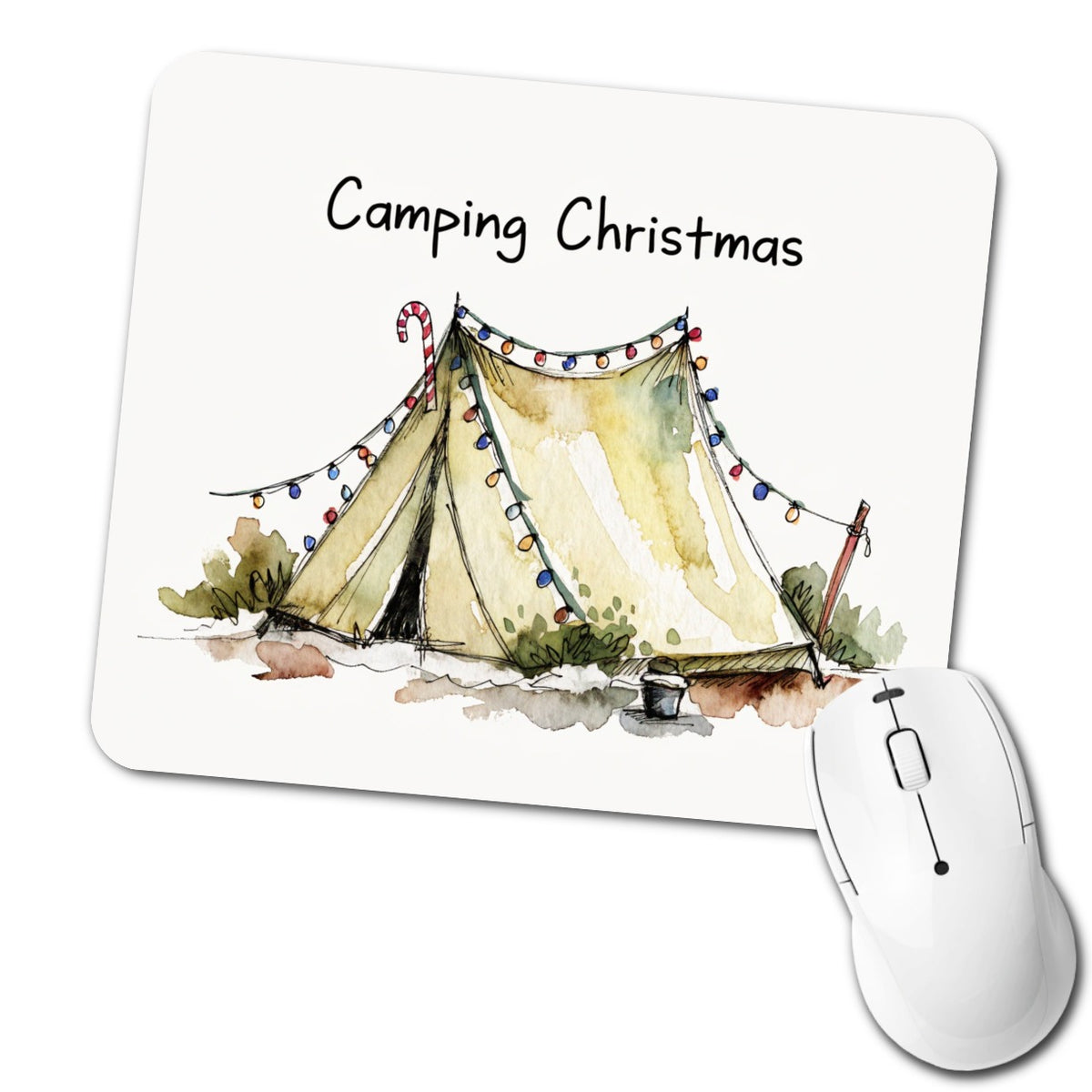 Camping Christmas Tent Simple Low Profile Mouse Pad Mat