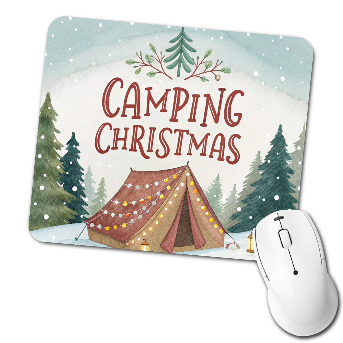 Camping Christmas Tent Low Profile Mouse Pad Mat