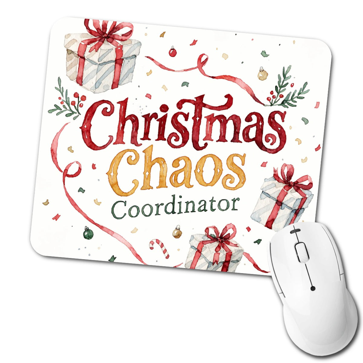 Christmas Chaos Coordinator Low Profile Mouse Pad Mat