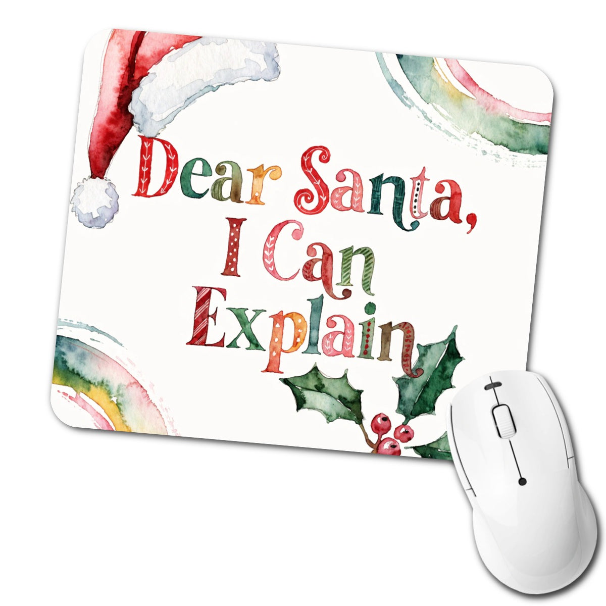 Dear Santa I Can Explain Christmas Funny Low Profile Mouse Pad Mat