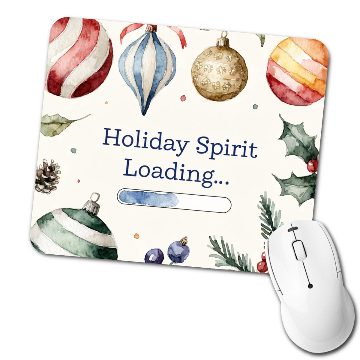 Holiday Spirit Loading Christmas Low Profile Mouse Pad Mat