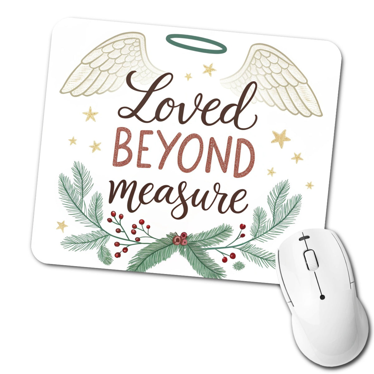 Loved Beyond Measure Christmas Halo Angel Low Profile Mouse Pad Mat