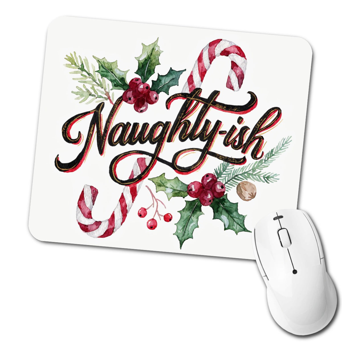 Naughty-Ish Christmas Funny Low Profile Mouse Pad Mat