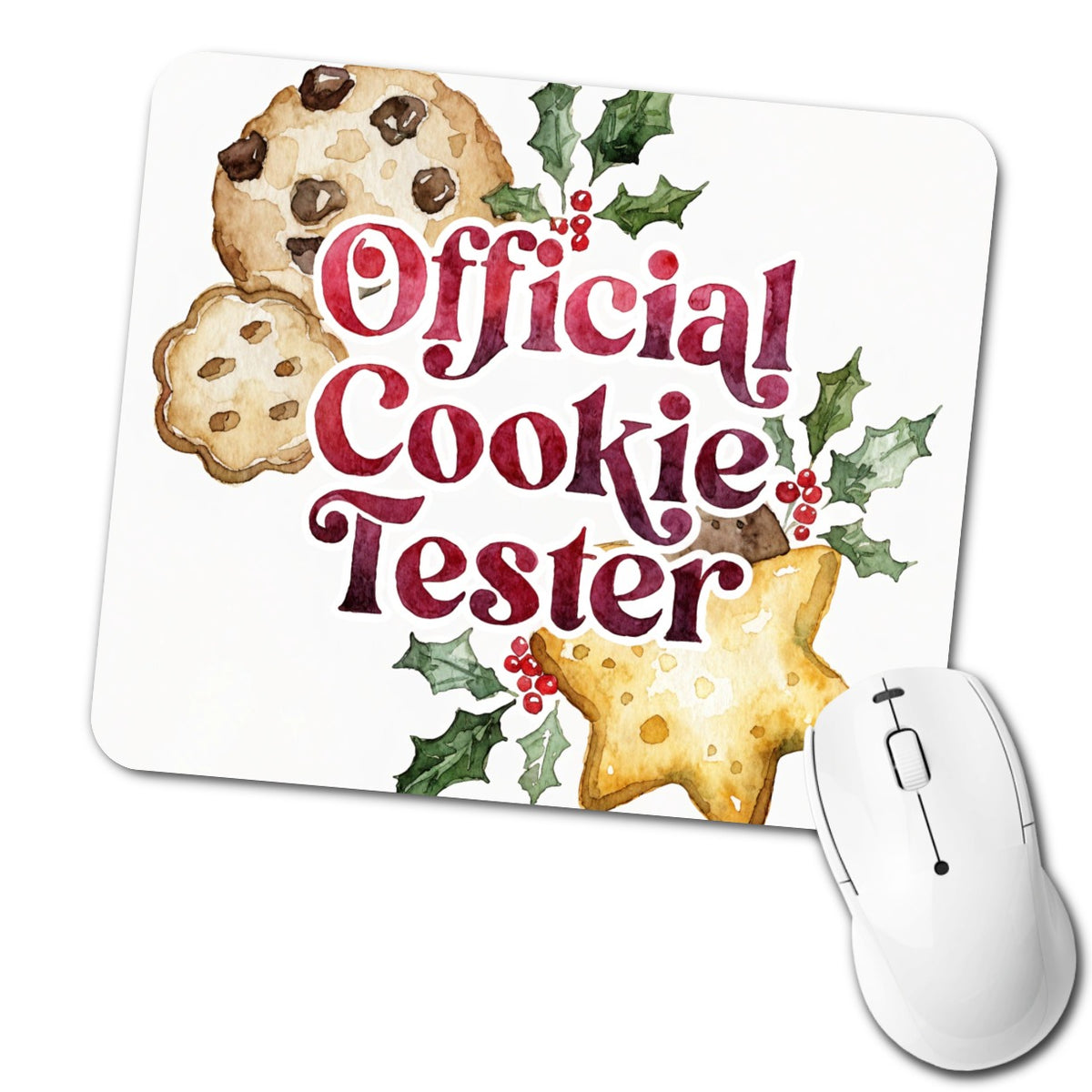 Official Cookie Tester Christmas Funny Low Profile Mouse Pad Mat