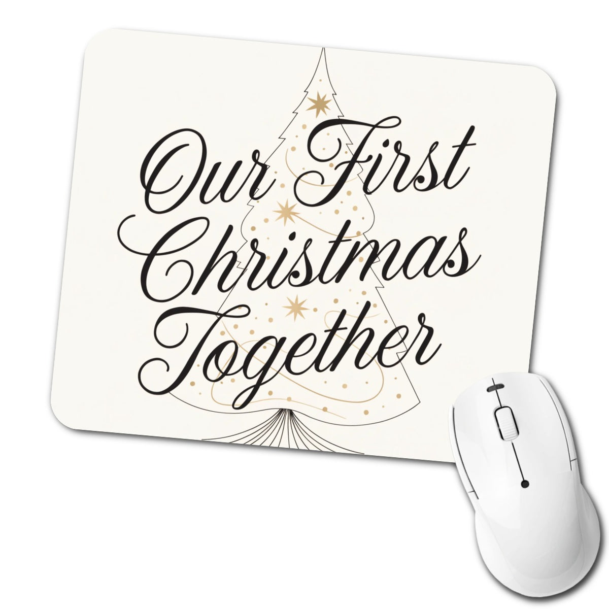 Our First Christmas Together Script Low Profile Mouse Pad Mat
