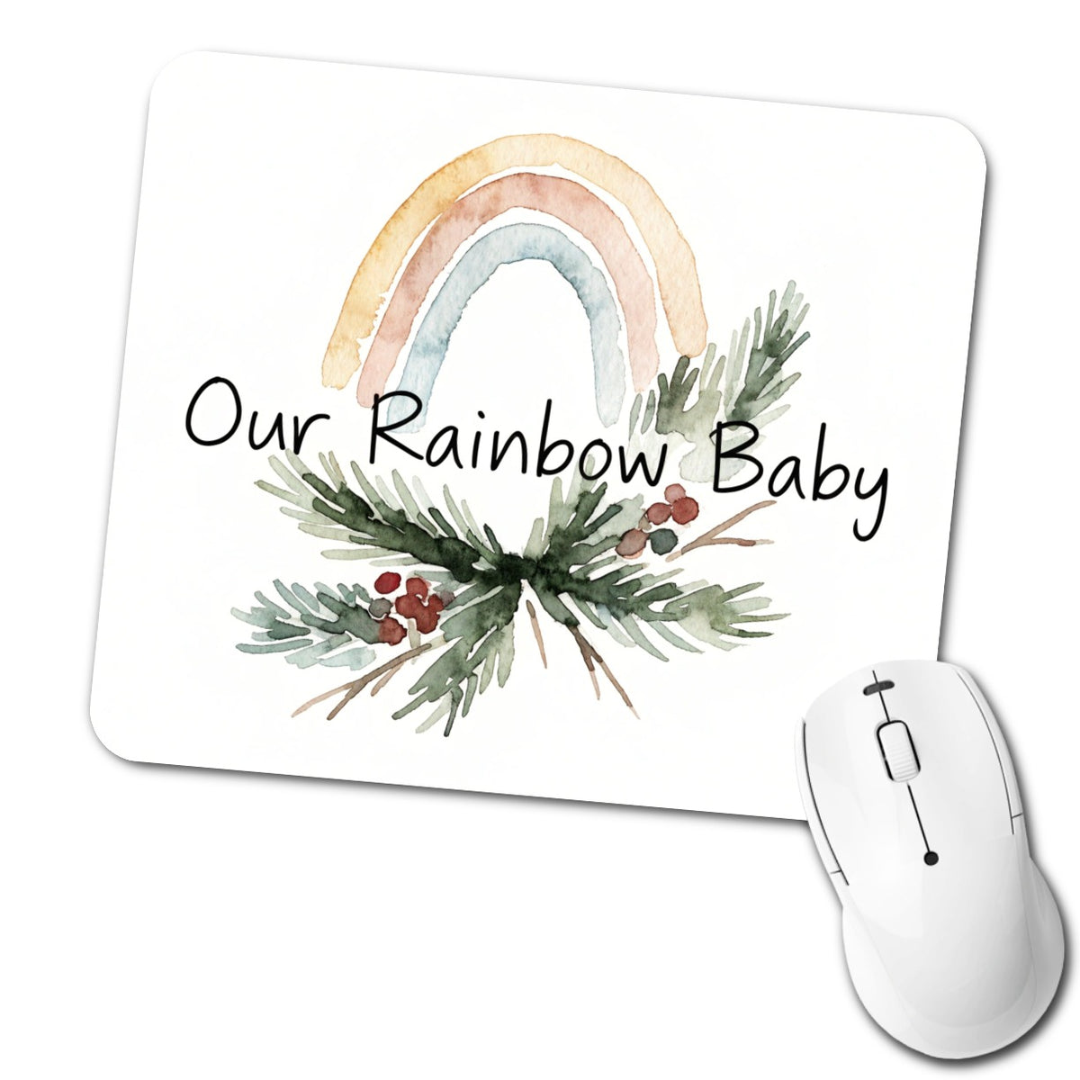 Our Rainbow Baby Christmas Low Profile Mouse Pad Mat