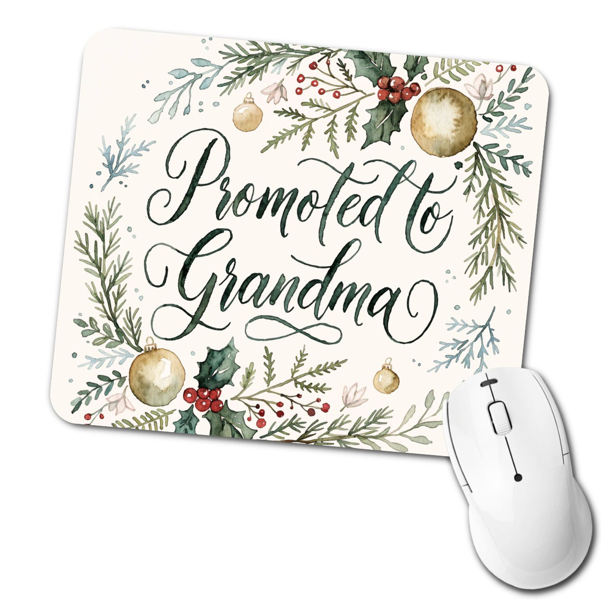 Promoted To Grandma Christmas Elegant Low Profile Mouse Pad Mat