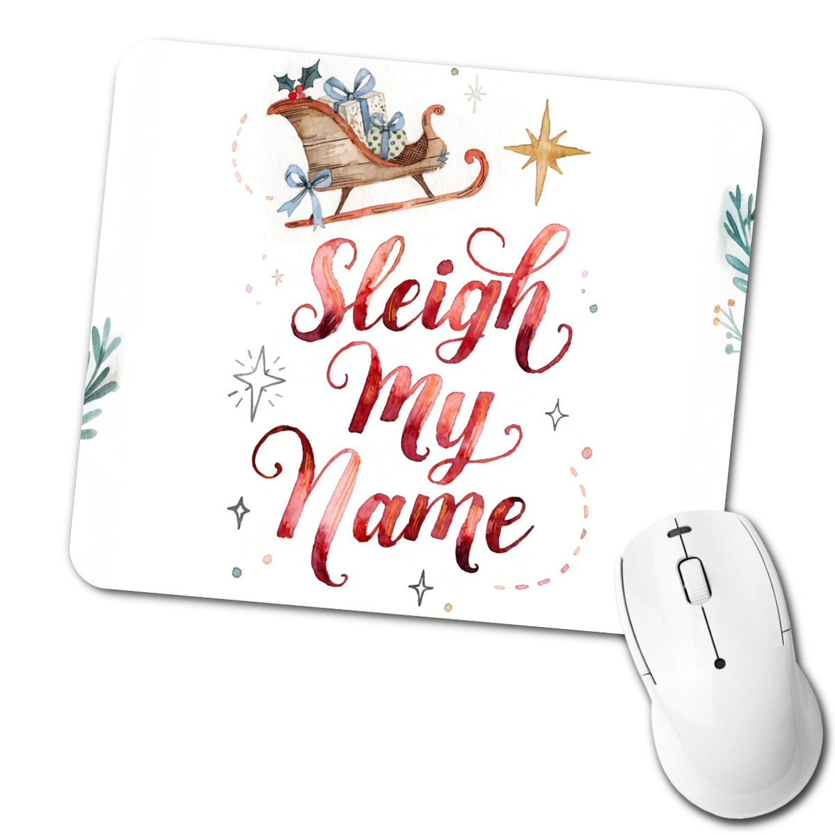 Sleigh Say My Name Christmas Low Profile Mouse Pad Mat
