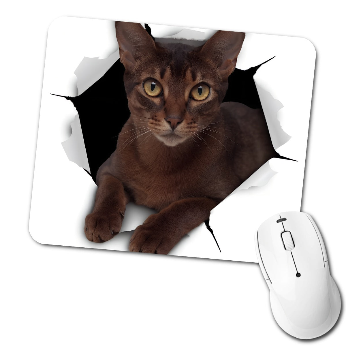Abyssinian Cat Breakout Low Profile Mouse Pad Mat