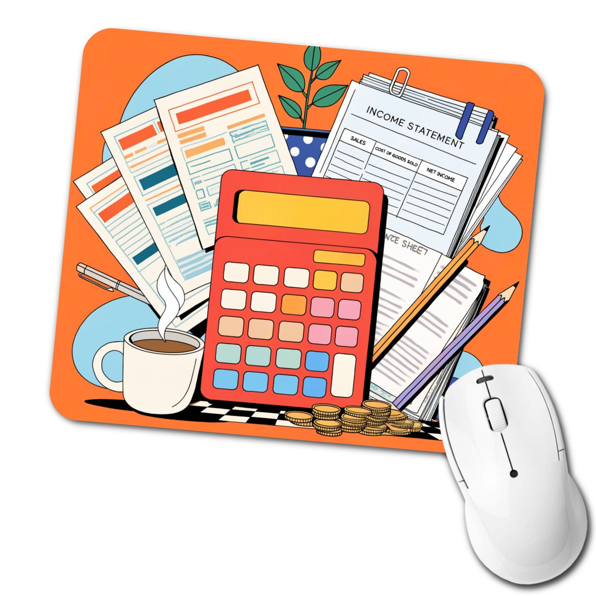Accountant Bookkeeper Low Profile Mouse Pad Mat