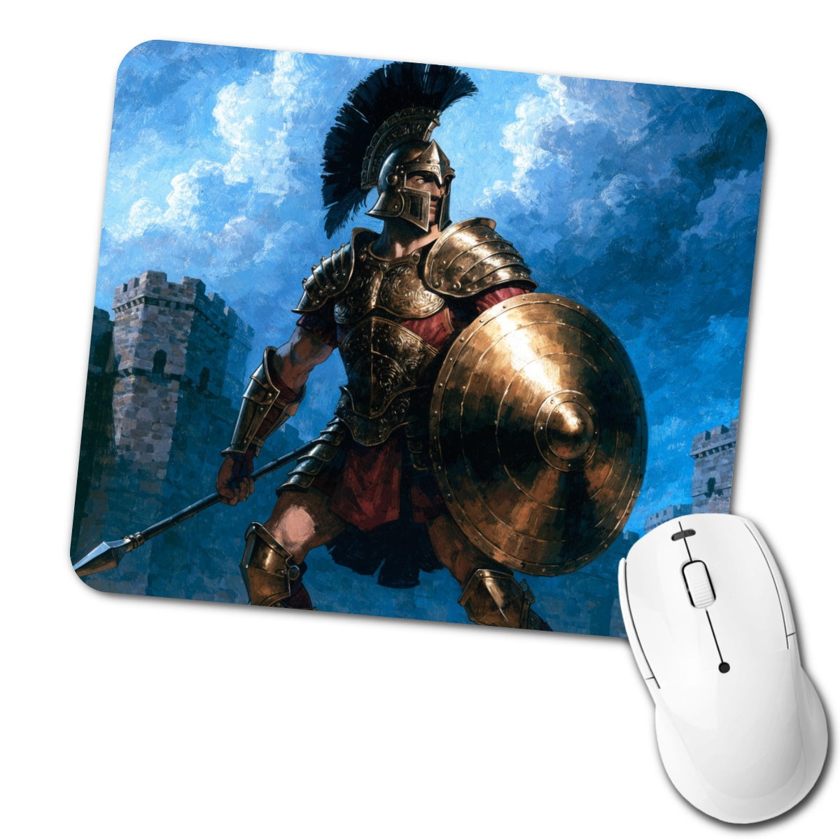 Achilles Greek Warrior Low Profile Mouse Pad Mat
