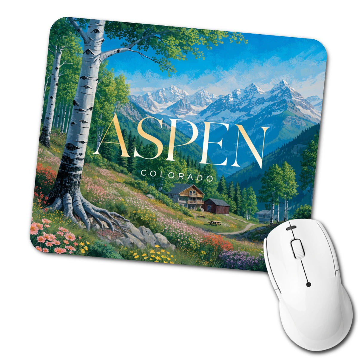 Aspen Colorado Travel Low Profile Mouse Pad Mat