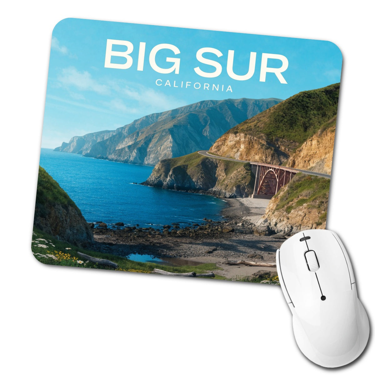 Big Sur California Travel Ocean Low Profile Mouse Pad Mat