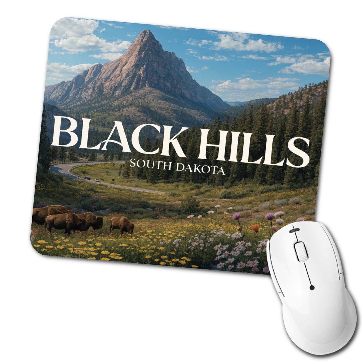 Black Hills South Dakota Travel Low Profile Mouse Pad Mat