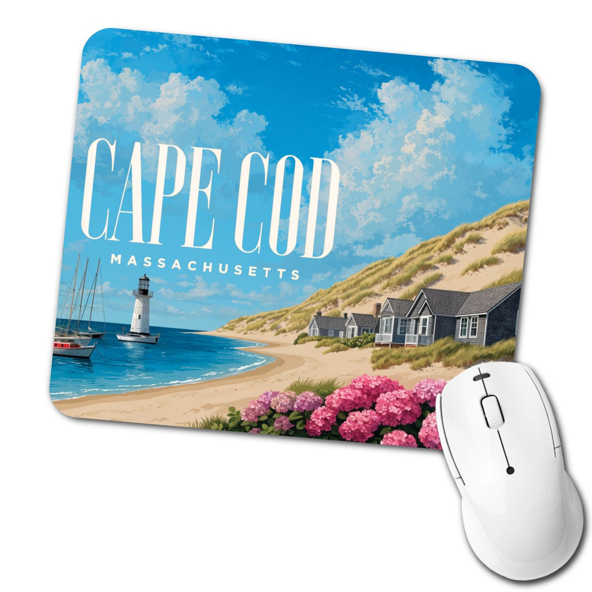 Cape Cod Massachusetts Travel Low Profile Mouse Pad Mat