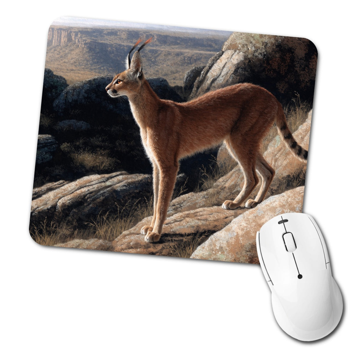 Caracal Wild Cat Low Profile Mouse Pad Mat