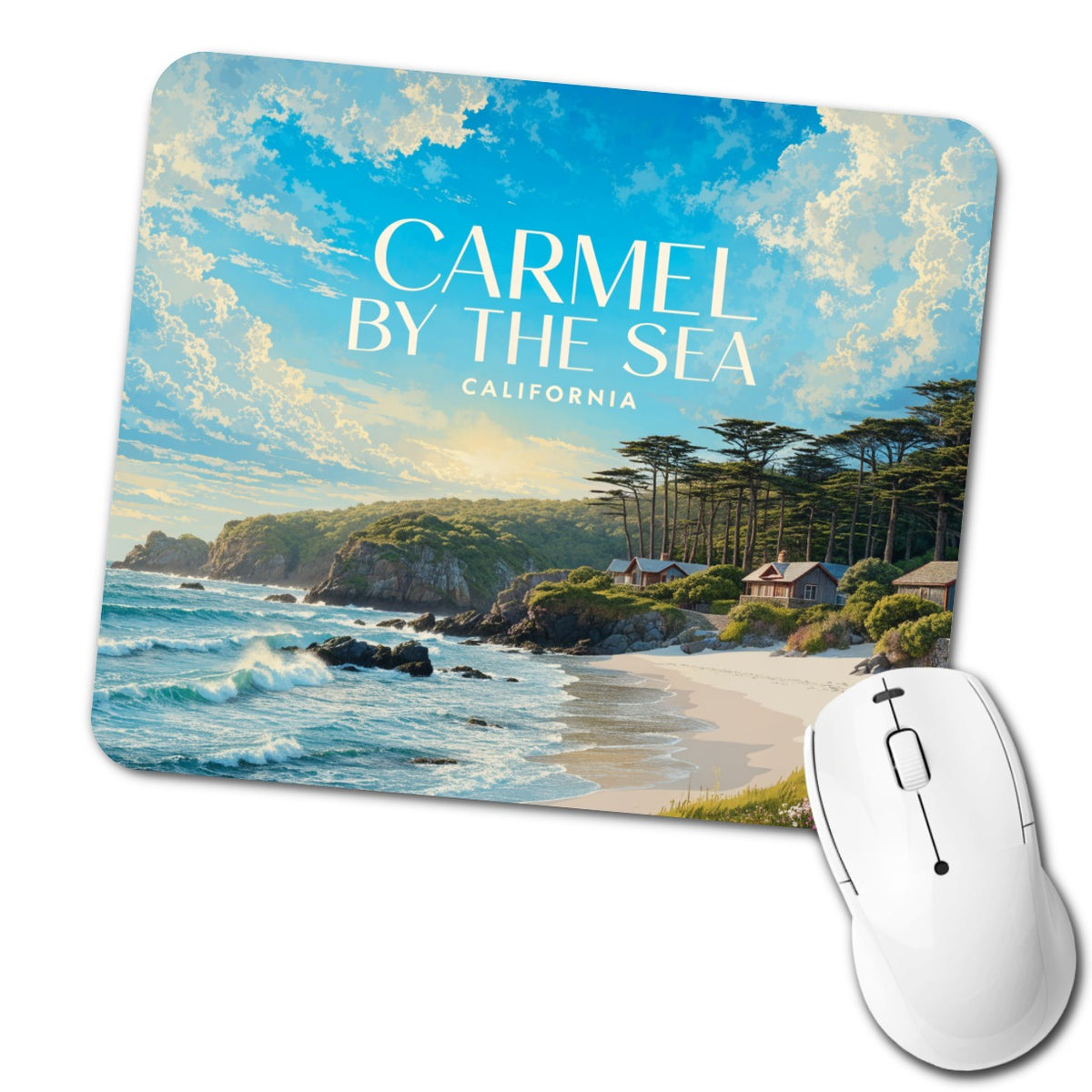 Carmel by the Sea California Travel Low Profile Mouse Pad Mat