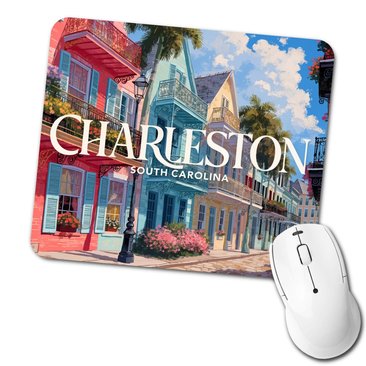 Charleston South Carolina Travel Low Profile Mouse Pad Mat