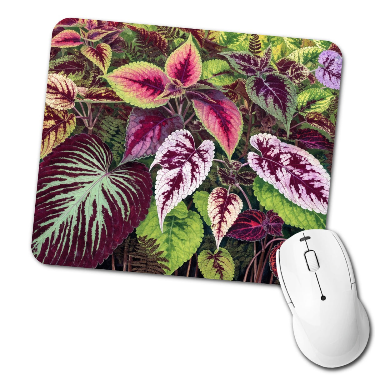 Colorful Coleus Garden Low Profile Mouse Pad Mat