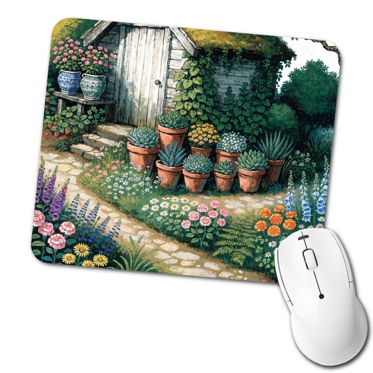 Cottage Garden Shed Low Profile Mouse Pad Mat