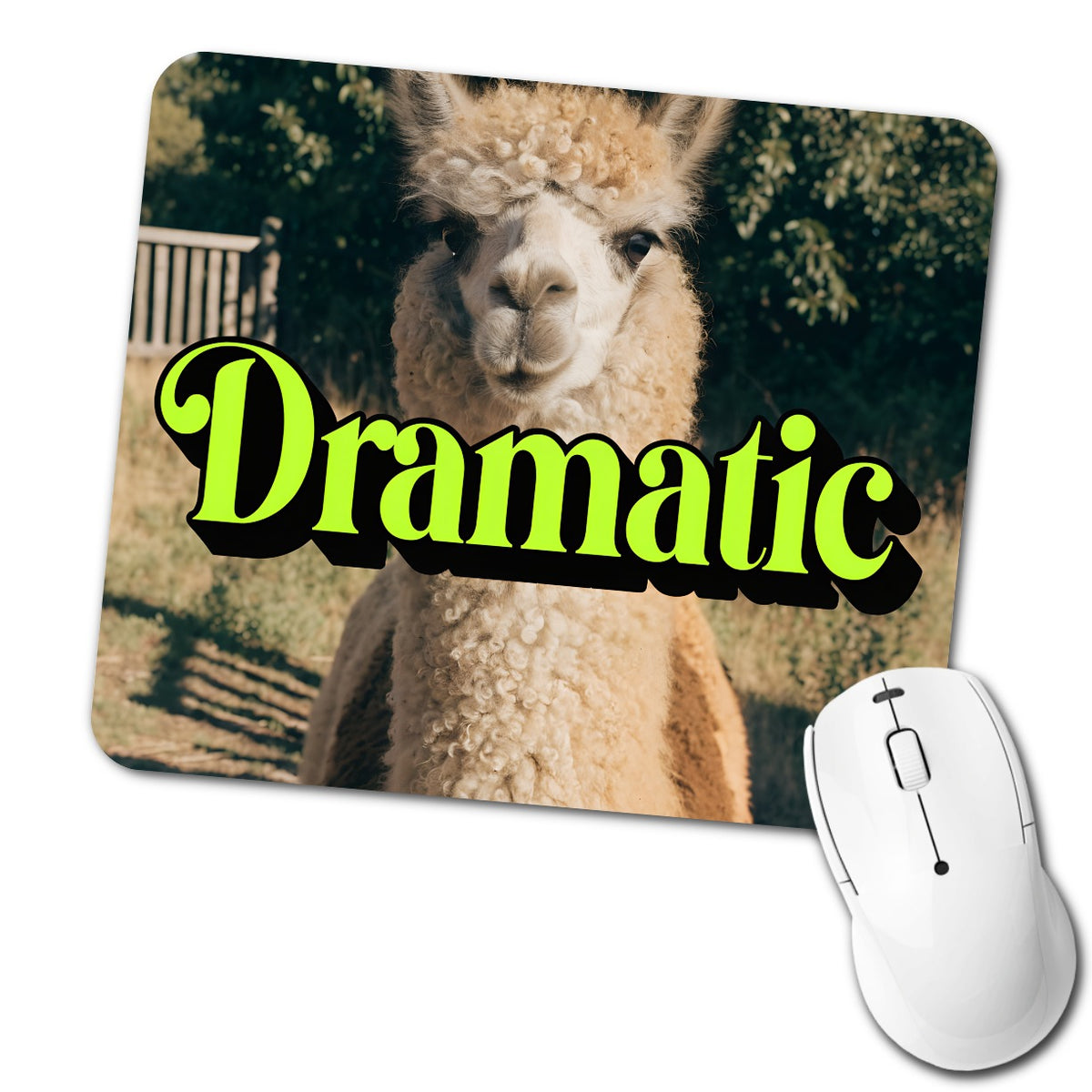 Dramatic Llama Funny Low Profile Mouse Pad Mat