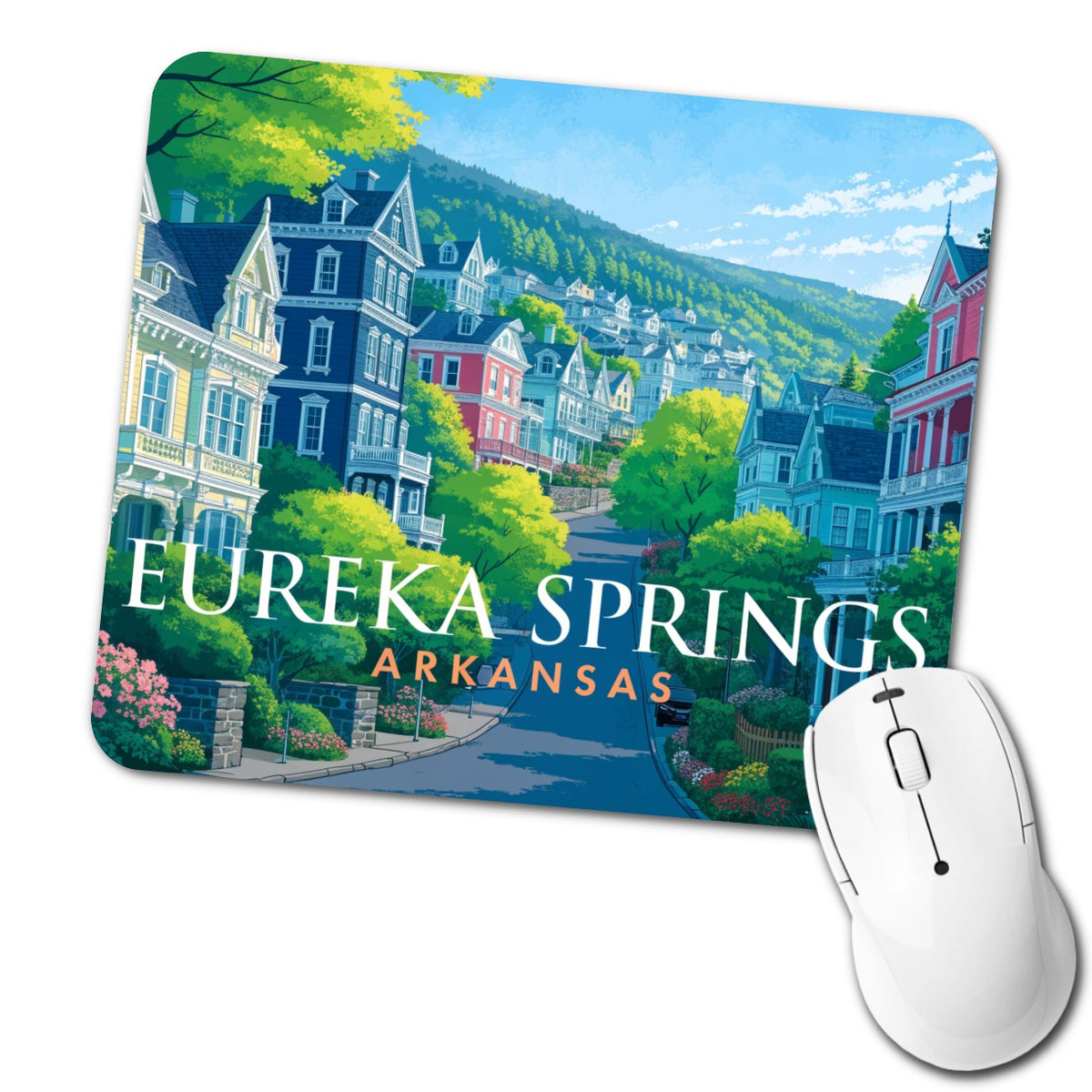 Eureka Springs Arkansas Travel Low Profile Mouse Pad Mat