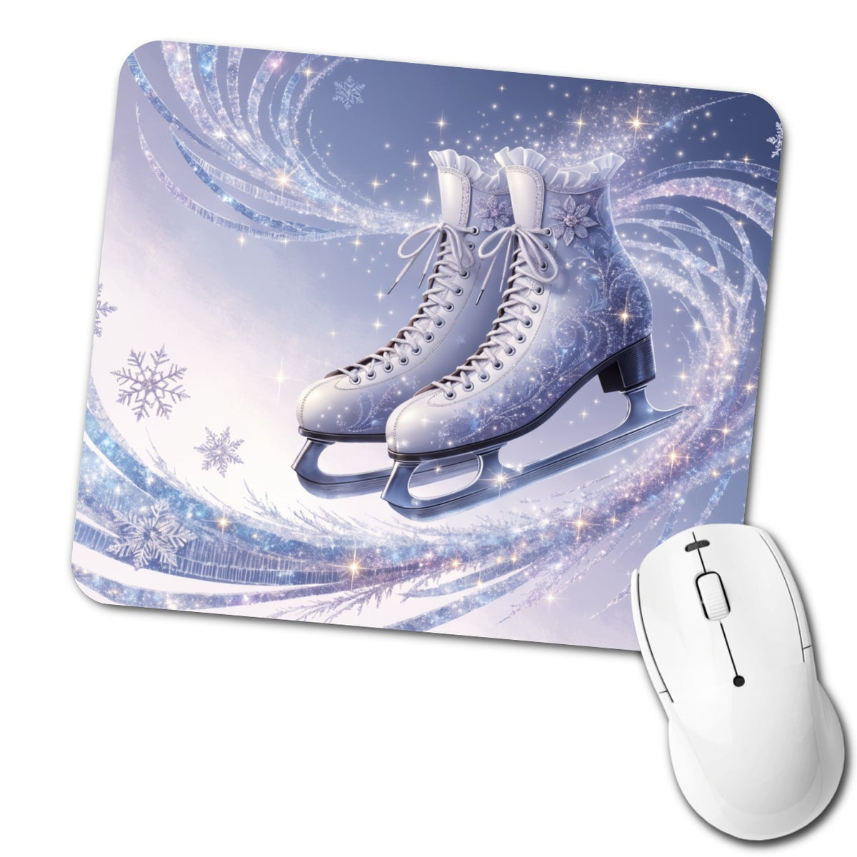 Figure Skating Ice Skates Elegant Low Profile Mouse Pad Mat