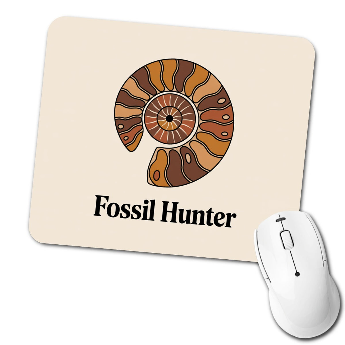 Fossil Hunter Ammonite Low Profile Mouse Pad Mat