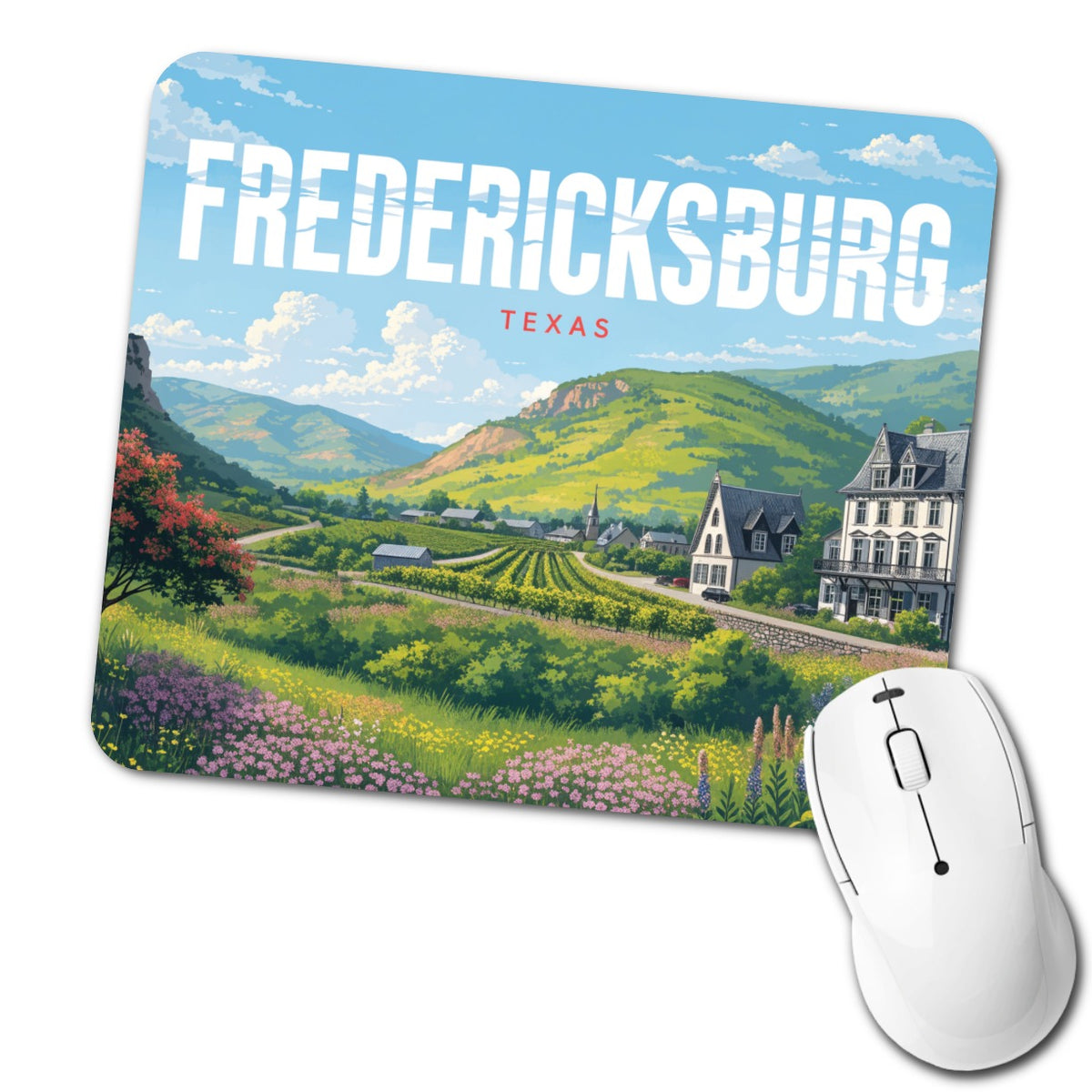 Fredericksburg Texas Travel Low Profile Mouse Pad Mat