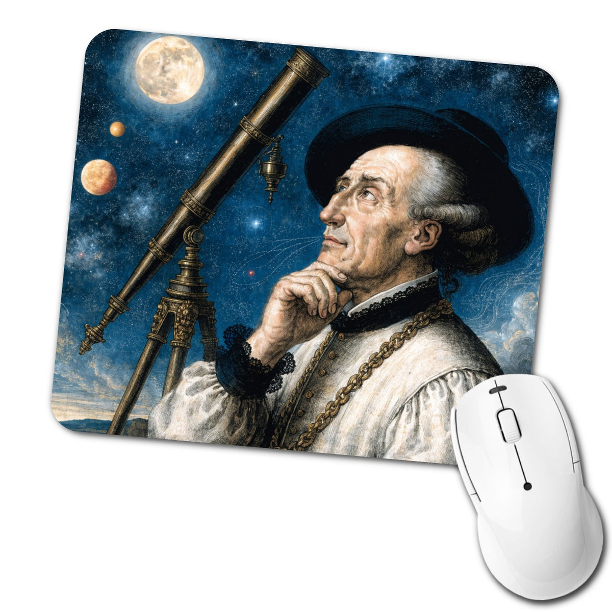 Galileo Galilei Astronomer Low Profile Mouse Pad Mat