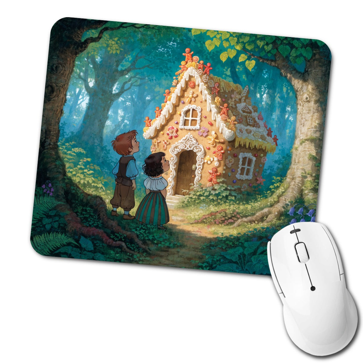 Hansel Gretel Gingerbread Cottage Low Profile Mouse Pad Mat