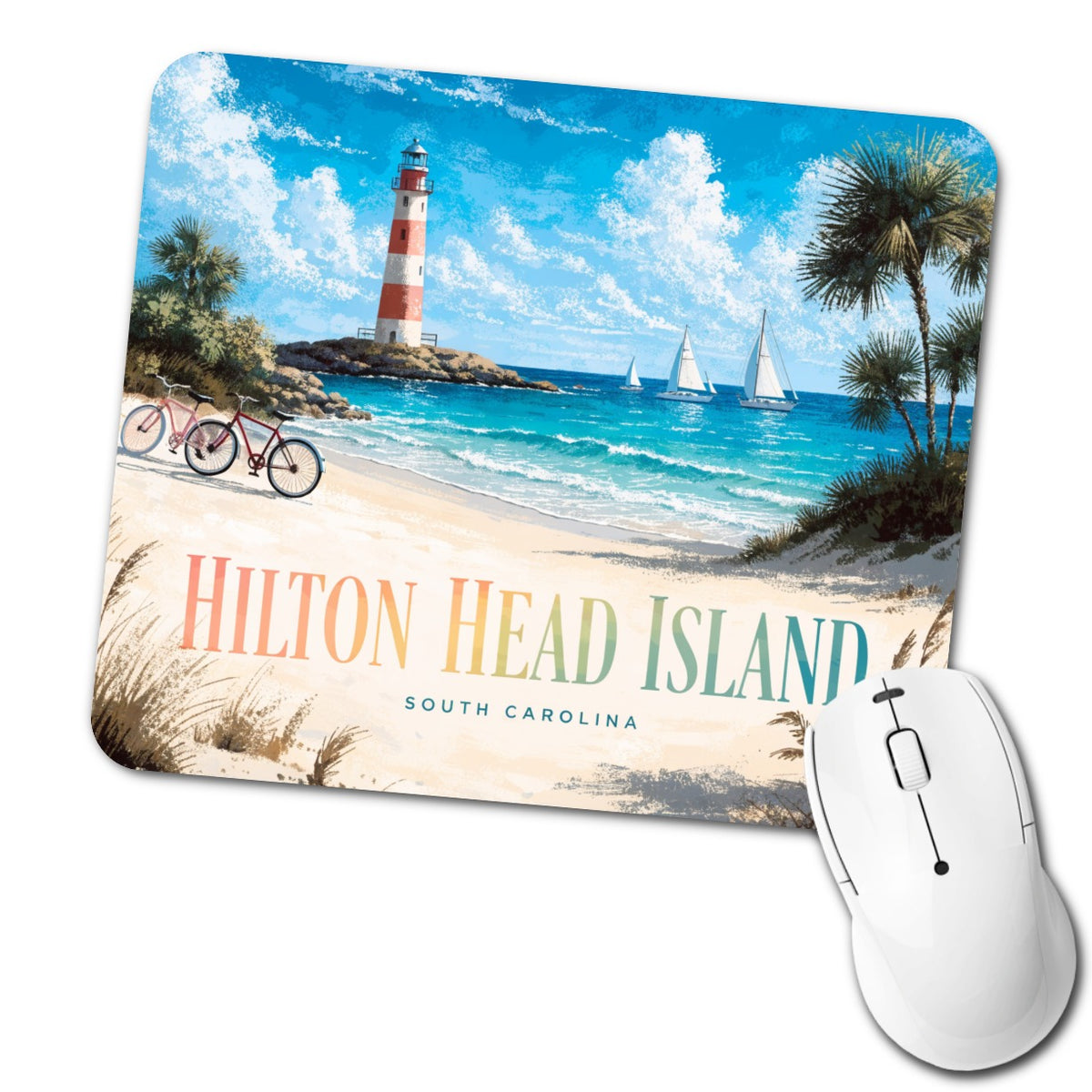 Hilton Head Island South Carolina Travel Low Profile Mouse Pad Mat