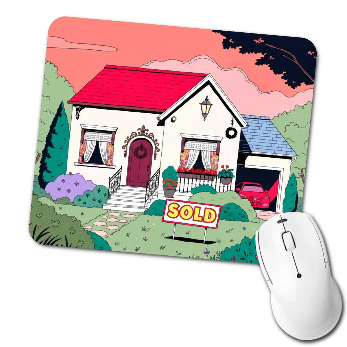 House Sold Realtor Real Estate Low Profile Mouse Pad Mat