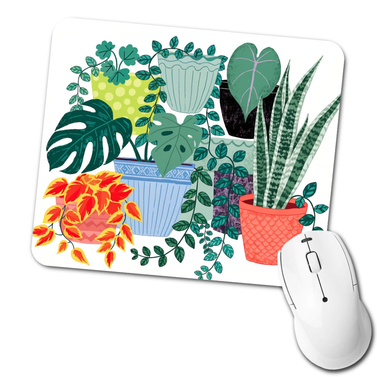 Houseplant Plant Lover Low Profile Mouse Pad Mat