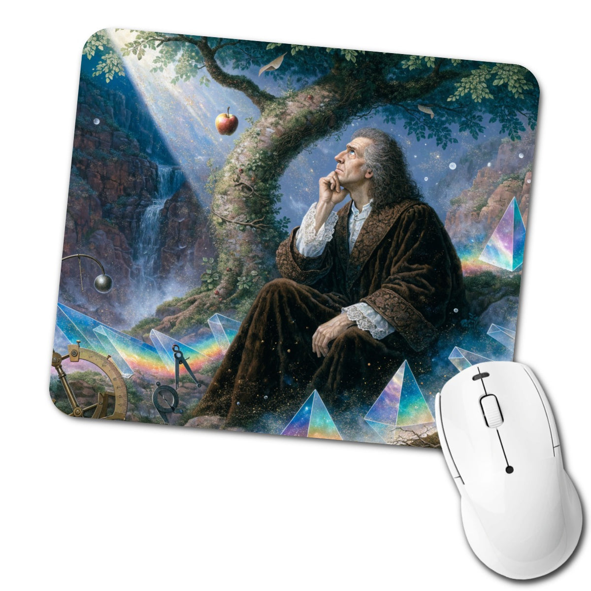Isaac Newton Scientist Low Profile Mouse Pad Mat